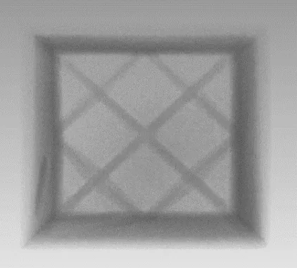 X-ray image of a printed part with an internal lattice structure