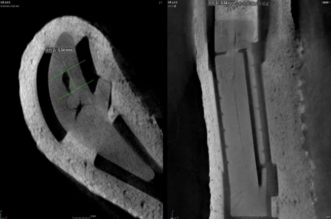 CT slice images of a turbine wheel